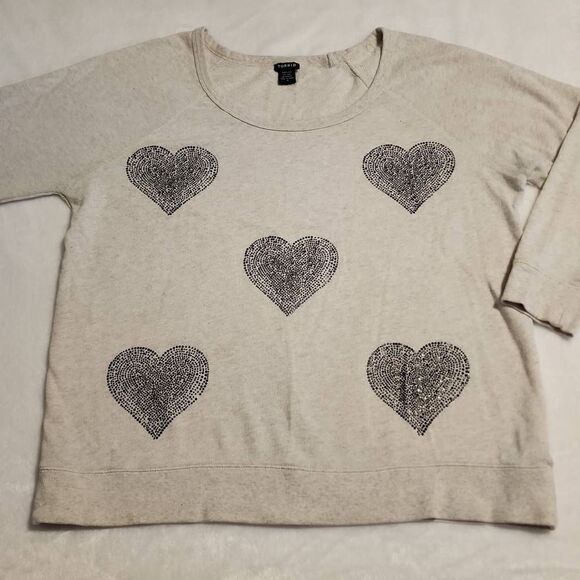 Torrid Womens Long Sleeve Scoop Neck Embellished Oatmeal Colored Sweater Size To - Picture 1 of 9